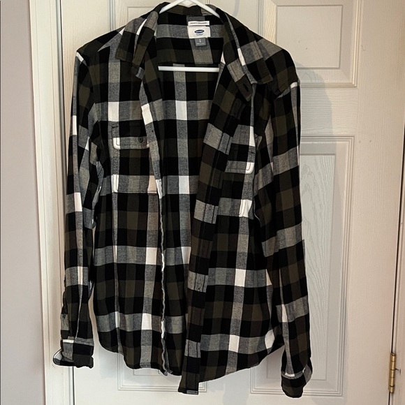 Old Navy Other - Old Navy Green, Black and White Checkered Shirt